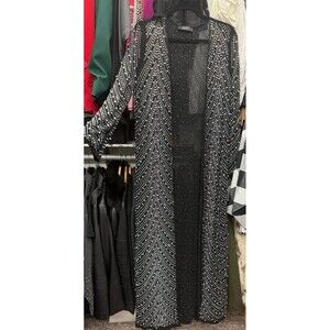 Heavy Lux Pearl and Gem Long Sleeve Sheer Cardigan Duster size Small